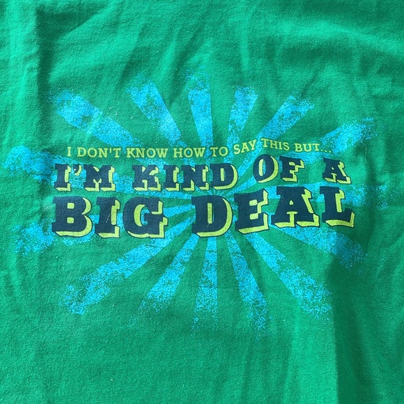 Anchorman Men’s Green T-Shirt 
Ron Burgundy “I’m Kind Of A Big Deal” Large NWOT - Picture 5 of 7